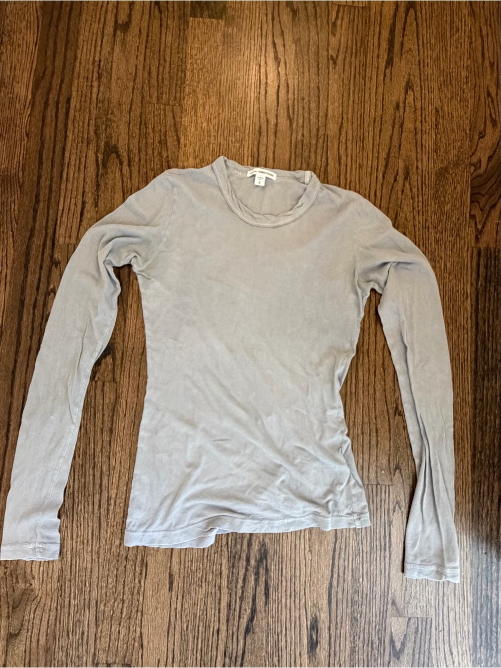 James Perse Light Gray Long Sleeve Crewneck Top
